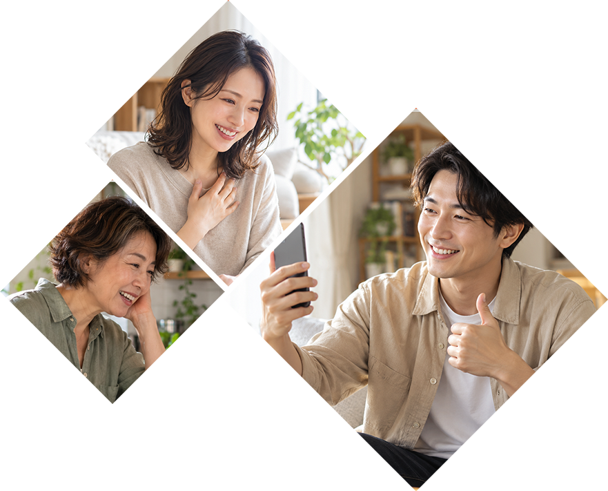 オンラインで会話を楽しむ人たち